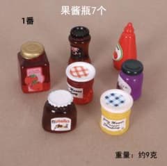 ミニチュア ジャム瓶 7個セット ドールハウス小物 - メルカリ