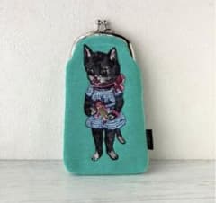 新品 ナタリーレテ ロングパース がまぐち 黒猫 ねこ ネコ キャット 猫 