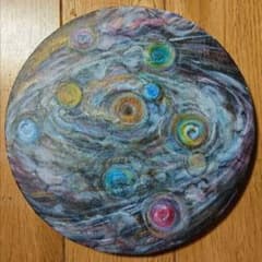 遺伝子の渦」アクリル画／丸型キャンバス直径20cm原画 - メルカリ