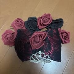 黒レースと薔薇のヘアアクセサリーのサムネイル