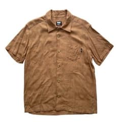 RATS ラッツ 半袖シャツ S 日本製 レーヨン リネン ネップ ブラウンのサムネイル