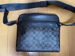 コーチ　ショルダーバッグ　黒×グレー　中古のサムネイル