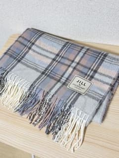 JILL by JILLSTUART チェック柄 マフラー グレー ピンクのサムネイル
