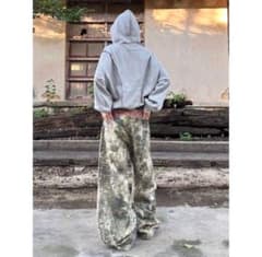 リアルツリー バギーデニムパンツ カモ柄 迷彩 ストリート y2kのサムネイル