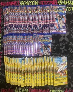ポケモンカードパック ワンピースカードパックサーチ済み 計57パック