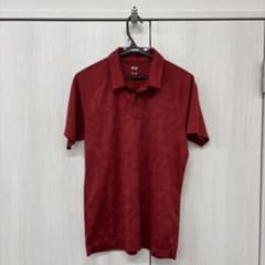 UNIQLO 幾何学模様 ポロシャツ M レッドのサムネイル