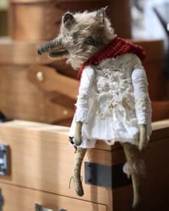 2D茶狼さん アーティストベア 海外作家様 ハンドメイド ユニーク ぬいぐるみ 2D茶狼さん アーティストベア 海外作家様 ハンドメイド ユニーク