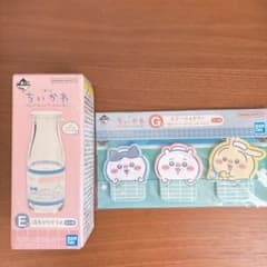치이카와 이치 반 쿠지 치이카와의 온천 E 상 온천 잔 유리 우유 병 스티커 메모 세트