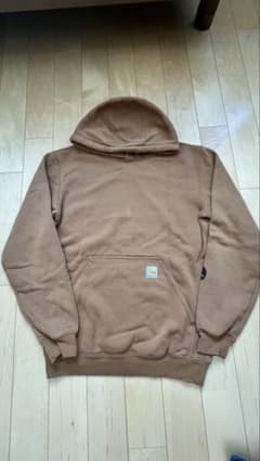 J*d様 Carhartt カーハート 袖ロゴ Mプルオーバーパーカー ブラウンのサムネイル