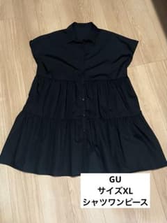 GU シャツワンピース ブラック XLのサムネイル