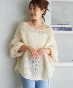Plage プラージュ HAND KNIT ジャンボタム プルオーバー 白 - メルカリ