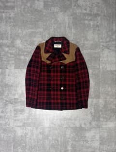 SLP AW14 チェック スエード切り替え Pコート 46 - メルカリ