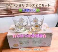 [격레어] 카피바라 씨 글라스 2 코 세트 ~ 비밀 꽃밭 ~ 미사용!