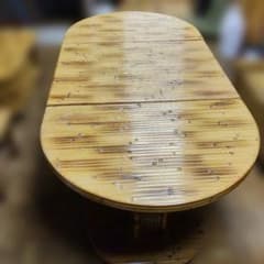 梅里竹芸 竹製キャスター付き テーブル - メルカリ