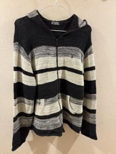 HYSTERIC GLAMOUR ボーダー ジップアップパーカー Lのサムネイル
