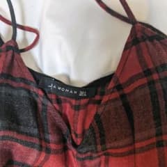 ZARA チェック柄　キャミソール　ロングワンピースのサムネイル