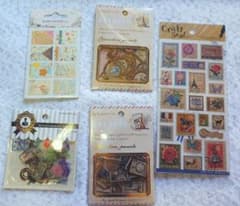 切手/スタンプ風シールセット 5点 まとめ売り フレークシール MINDWAVEのサムネイル