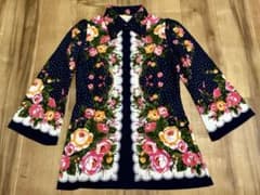 ヴィンテージ フレアスリーブ 花柄シャツ 70s ヒッピー ボヘミアン 