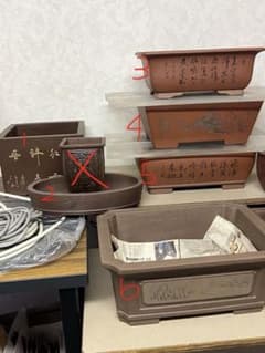 朱泥盆栽鉢 13個まとめ売り複数サイズのサムネイル