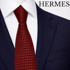 箱付き】HERMES エルメス ネクタイ ファソネ 赤 ジャガード H柄 - メルカリ