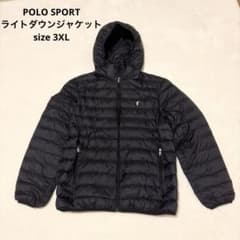 POLO SPORT フード付き　ライト　ダウンジャケット XXXL ブラック POLO SPORT フード付き ライト ダウンジャケット XXXL ブラック - メルカリ