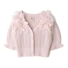 新品タグ付き❤︎ リボンリボンレーシー透かしカーディガン❤︎ピンクのサムネイル