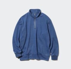 【UNIQLO】インディゴスウェットハーフジッププルオーバーのサムネイル