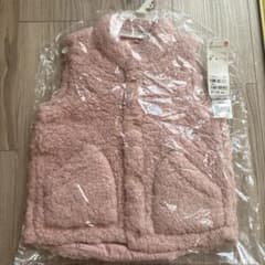 UNIQLO ベビー ボアフリース　ベスト 100cm ピンクのサムネイル
