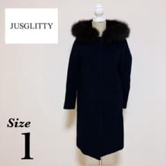 JUSGLITTY 3WAYウール ファーコート ネイビー 1 Sサイズ - メルカリ