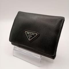 PRADA プラダ 二つ折り財布 サフィアーノ 三角プレート 箱ギャラカ付 PRADA プラダ 二つ折り財布 サフィアーノ 三角プレート 箱ギャラカ付
