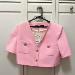 ZARA パッチポケットデザインクロップドブレザーのサムネイル