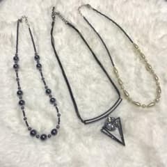 ネックレス♡3本セット♡パールとクリスタル♡まとめ売り 入園式 卒業式のサムネイル
