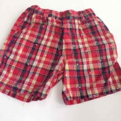 美品★ハーフパンツ 赤チェック柄のサムネイル