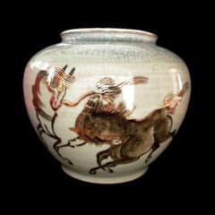 ◇大堀相馬焼◇金駒◇走り馬◇花瓶 - メルカリ