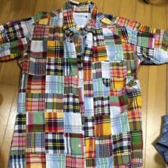 【DAILY TASTE】パッチワークシャツ Lサイズのサムネイル