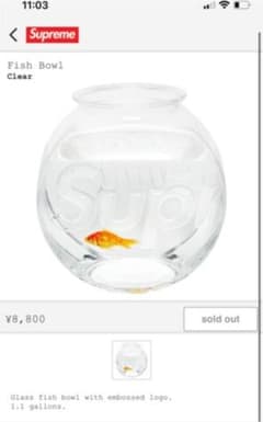 supreme Fish bowl 水槽 金魚鉢 - メルカリ