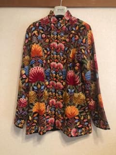 【希少】カシミール全面手刺繍 ウールジャケット アーリ刺繍のサムネイル