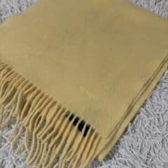HERMES カシミヤ100% イエローマフラー フリンジ付き エルメス カシミヤ100 フリンジ マフラー イエロー - メルカリ