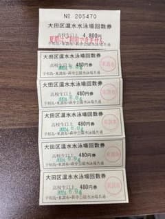 大田区温水水泳場回数券のサムネイル