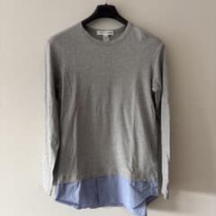 Lサイズ：コムデギャルソンシャツ ドッキング カットソー グレー