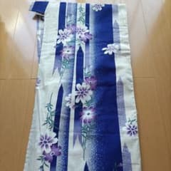 レディース 浴衣 単品 紺色 花柄のサムネイル