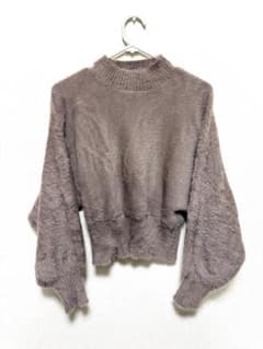 MERCURYDUO ハイネックミニシャギーニット ブラウン