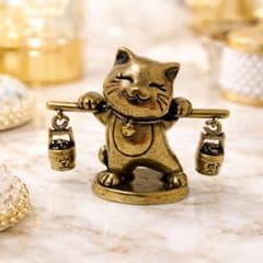 真鍮製 招き猫 置物 金運アップ 縁起物 ゴールド - メルカリ