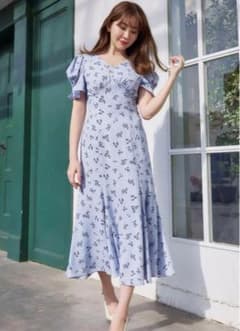 ワンピース herlipto Muguet-Printed Mermaid Dress 🏷Muguet-Printed Mermaid Dress - mauve - この季節に着たいスズラン