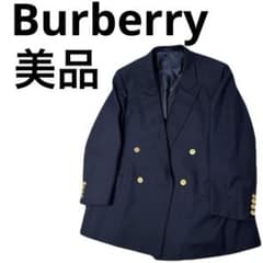希少 バーバリー ダブルスーツ セットアップ 金ボタン 紺ブレ