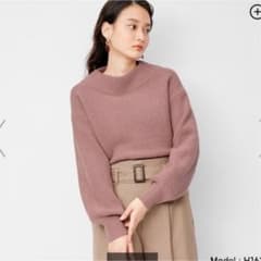 GU ボトルネックパフスリーブセーター S ピンクのサムネイル