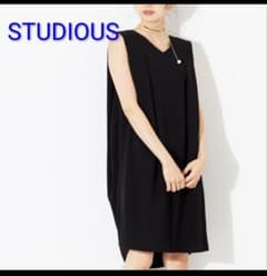 ★　コクーンワンピース　ノースリーブ　ドレープワンピース　STUDIOUS