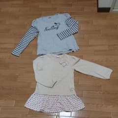 【断捨離中♡プロフ必読様】専用チェニック ワンピースと長袖Tシャツ 130のサムネイル
