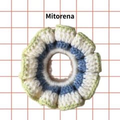 かぎ編み　フリルニットシュシュのサムネイル