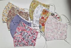 ハンドメイド】花柄 布マスク 8枚セット - メルカリ